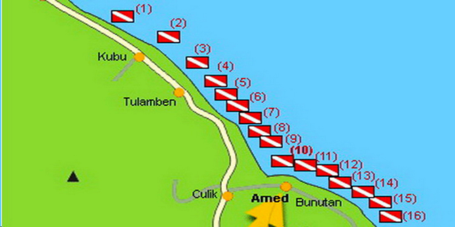 Tulamben Area Dive & Snorkel sites Amed Dive Center Bali Amed Dive